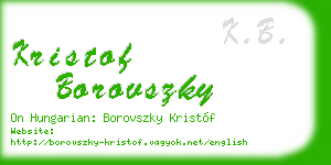 kristof borovszky business card